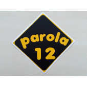 PLAKA 12 STİCKER SİYAH 11x11cm BİNGÖL PLAKA STİCKER, PAROLA 12 PLAKA ETİKETİ, 12 PLAKA ÇIKARTMASI - 1