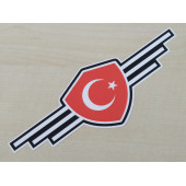 AY YILDIZ ROZET STİCKER KIRMIZI 17x6cm TÜRK BAYRAĞI STİCKER - AYYILDIZ ETİKETİ - TÜRK BAYRAĞI ÇIKARTMASI - 1