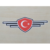 AY YILDIZ ROZET STİCKER KIRMIZI 17x6cm TÜRK BAYRAĞI STİCKER - AYYILDIZ ETİKETİ - TÜRK BAYRAĞI ÇIKARTMASI - 2
