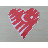AY YILDIZ STİCKER KALP KIRMIZI 11x11cm TÜRK BAYRAĞI STİCKER - AYYILDIZ ETİKETİ - TÜRK BAYRAĞI ÇIKARTMASI - 1