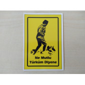 K. ATATÜRK STİCKER Sarı 9x6cm ATATÜRK SİLÜETİ STİCKER, KOCATEPE ATATÜRK ETİKETİ, ÇIKARTMASI - 1