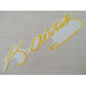 K. ATATÜRK STİCKER Sarı 31x8cm ATATÜRK İMZASI STİCKER, ATATÜRK ETİKETİ, ATATÜRK ÇIKARTMASI - 1