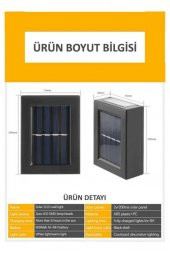 Solar Çift Taraflı Bahçe Duvar Lambası 2 Adet - 3