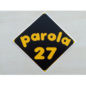 PLAKA 27 STİCKER SİYAH 11x11cm GAZİANTEP PLAKA STİCKER, PAROLA 27 PLAKA ETİKETİ, 27 PLAKA ÇIKARTMASI - 1