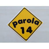 PLAKA 14 STİCKER SARI 11x11cm BOLU PLAKA STİCKER, PAROLA 14 PLAKA ETİKETİ, 14 PLAKA ÇIKARTMASI - 1