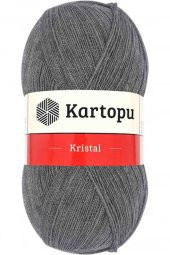 Kristal Çift Katlı El Örgü Lif İpi Orta Gri K1002 - 1