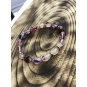 Gümüş Aparatlı Karanlıkta Parlayan Kedi Gözü Toz Kehribar Unisex Bileklik - 1