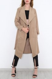 Kemerli Kimono Vizon - 9853.180. - 2