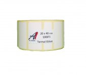 A1 Etiket 20 x 40 mm 1.000 Adet Lamine Barkod Etiketi 1 Rulo - 1