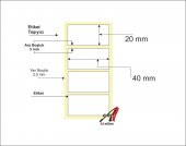 A1 Etiket 20 x 40 mm 1.000 Adet Lamine Barkod Etiketi 1 Rulo - 2