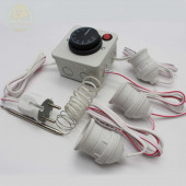 Termostat Kontrollü Düğmeli Yanan 1 Lamba 2 Sarkan Duyu Çıkışlı Seti Hayvan Bıldırcın Isıtma Sistemi - 2