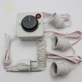 Termostat Kontrollü Düğmeli Yanan 1 Lamba 2 Sarkan Duyu Çıkışlı Seti Hayvan Bıldırcın Isıtma Sistemi - 3