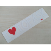 I LOVE TOFAŞK STİCKER (BEYAZ) 16,5x3cm - TOFAŞ YAZISI - TOFAŞK ETİKETİ - TOFAŞK ÇIKARTMASI - 1