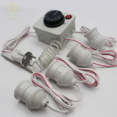 Termostat Kontrollü Düğmeli Yanan 1 Lamba 3 Sarkan Duyu Çıkışlı Seti Hayvan Köpek Isıtma Sistemi - 2