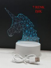 3D Işıklı Unicorn Gece Lambası 3 - 1