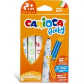 Carioca Jumbo Bebek Süper Yıkanabilir Keçeli Boya Kalemi 6Lı +2 Yaş - 1