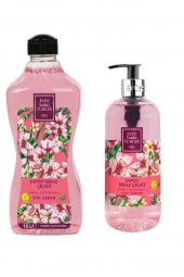Doğal Zeytinyağlı Sıvı Sabun Japon Kiraz Çiçeği 1,5 l Pet Şişe + 500 ml - 1