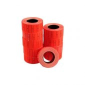 Tanex Fıyat Etiketi Çizgili 6lı Floresan Kırmızı - 1