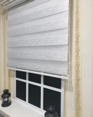 Simli Jakar Taş Desen Stor Zebra Gri Gümüş Sim Etek Dilimli  STB 12001  Gri 160 x 200 - 2