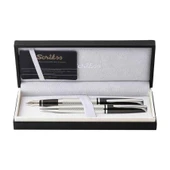Scrikss 477 Dolma + Tükenmez Kalem Seti Siyah Krom Lüks Kutulu thumbnail 2