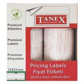 Tanex Fiyat Etiketi Çizgili 12 mm x 21 mm 24lü Avantaj Paketi - 2