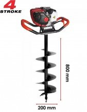 Tomking EA142 Toprak Burgu Makinası 4 Zamanlı Motor 200 mm - 1