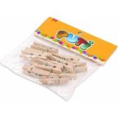 Puti Ahşap Büyük Mandal Natural 12li - 1