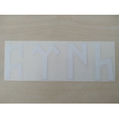 GÖKTÜRKÇE TÜRK STİCKER Beyaz 14,5x5cm TÜRK YAZISI - TÜRK ETİKETİ - TÜRK ÇIKARTMASI - 1