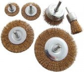 6 Parça Pimli Matkap Için Tel Fırça Seti Tel Zımpara Matkap Ucu Tel Zımpara - 1