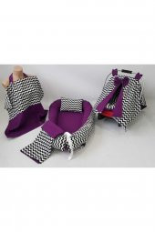 Syah Zigzag Mor 6 Parçadan Oluşan Babynest Set - 1