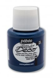 Pebeo Deco Mat Ahşap Boyası 110ML Şişe Koyu Mavi - 1