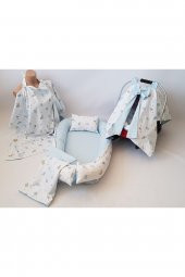Mavi Bulut Bebe Mavi 6 Parçadan Oluşan Babynest Set - 1