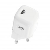 Linktech G821 Supper Silicon Tech 20W PD USB-C Seyahat Şarj Aleti Lightning Kablo Set Beyaz - 2