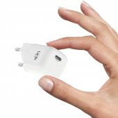 Linktech G821 Supper Silicon Tech 20W PD USB-C Seyahat Şarj Aleti Lightning Kablo Set Beyaz - 4