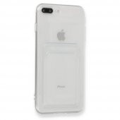 iPhone 7 Plus / 8 Plus Kılıf Cardy Şeffaf Kartlık Cepli Kapak - 1