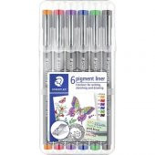Staedtler 6 Pigment Liner Karışık Renk 0.5mm 6lı Set - 1