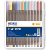 Gıpta 0.4 mm Fineliner Kalem Sert Plastik Kutu 12 Renk - 1