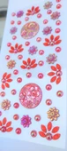 Taş Sticker Kırmızı Yapışkanlı Saç , Yüz Ve Tırnak Taşı Işıltılı Parlak - 2