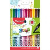 Maped 749652 Graph Peps Desenli 0.8 Keçe Uçlu Kalem 12 Renk - 1