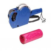 Tanex Eco Mavi Etiket Makinesi TNX-5500ECO41 + Tanex Fiyat Etiketi Çizgili 12 mm x 21 mm Pembe 6lı Rulo - 1