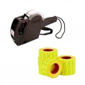 Tanex Eco Siyah Etiket Makinesi TNX-5500ECO41 + Tanex Etiketi Çizgili 12 mm x 21 mm Sarı 6lı Rulo - 1