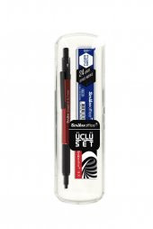 Scrikss Graph-X Metal Versatil Kalem 0.7 Mm Kırmızı 3lü Set - 1