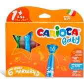 Carioca Teddy Jumbo Bebek Süper Yıkanabilir Keçeli Boya Kalemi 6Lı - 1