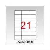Tanex TW-2124 70x42,43 mm Laser Etiket 100 Ad. - 1