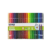 Gıpta Sketch Marker 18 Renk Fırça Uç+Fineliner Pvc Çantalı - 1
