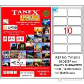 Tanex TW-2010 99,06x57 mm Laser Etiket 100 Ad. - 1