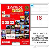 Tanex TW-2216 105x35 mm Laser Etiket 100 Ad. - 1