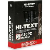 Hi-text 830 C Permanent Koli Kalemi Kesik Uç Siyah-12li - 1