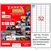 Tanex TW-2052 46,4x21,2 mm Laser Etiket 100 Ad. - 1