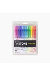 Tombow Twintone Çift Uçlu Kalem Seti 12 Renk Gökkuşağı Renkleri - 1
